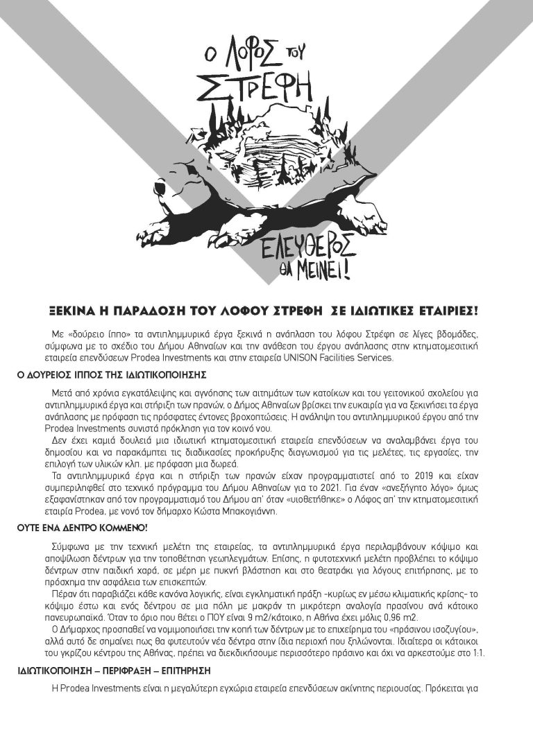 ΞΕΚΙΝΑ Η ΑΝΑΠΛΑΣΗ ΤΟΥ ΛΟΦΟΥ ΣΤΡΕΦΗ ΜΕ ΠΑΡΑΔΟΣΗ ΤΟΥ ΣΕ ΙΔΙΩΤΙΚΕΣ ΕΤΑΙΡΙΕΣ