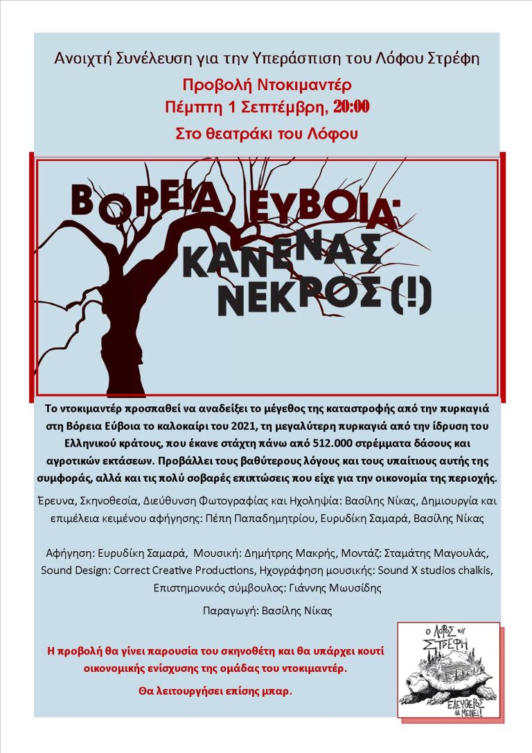 Προβολή Ντοκιμαντέρ στον Λόφο Στρέφη
